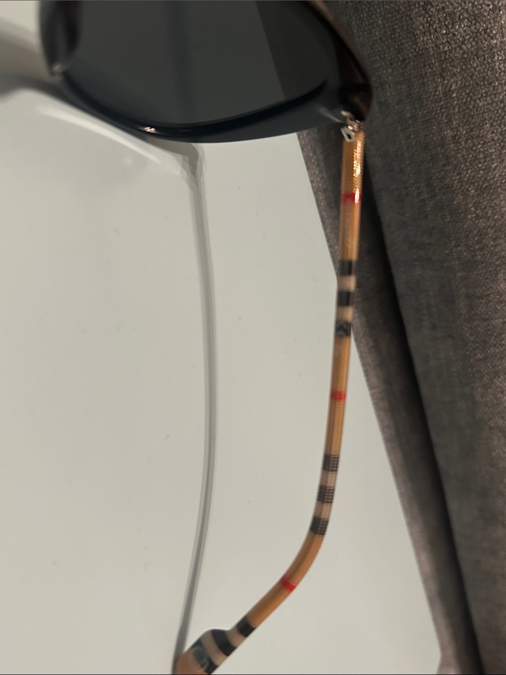 Burberry Black Sunglasses with Signature Check Temples - Picture 4 of 8